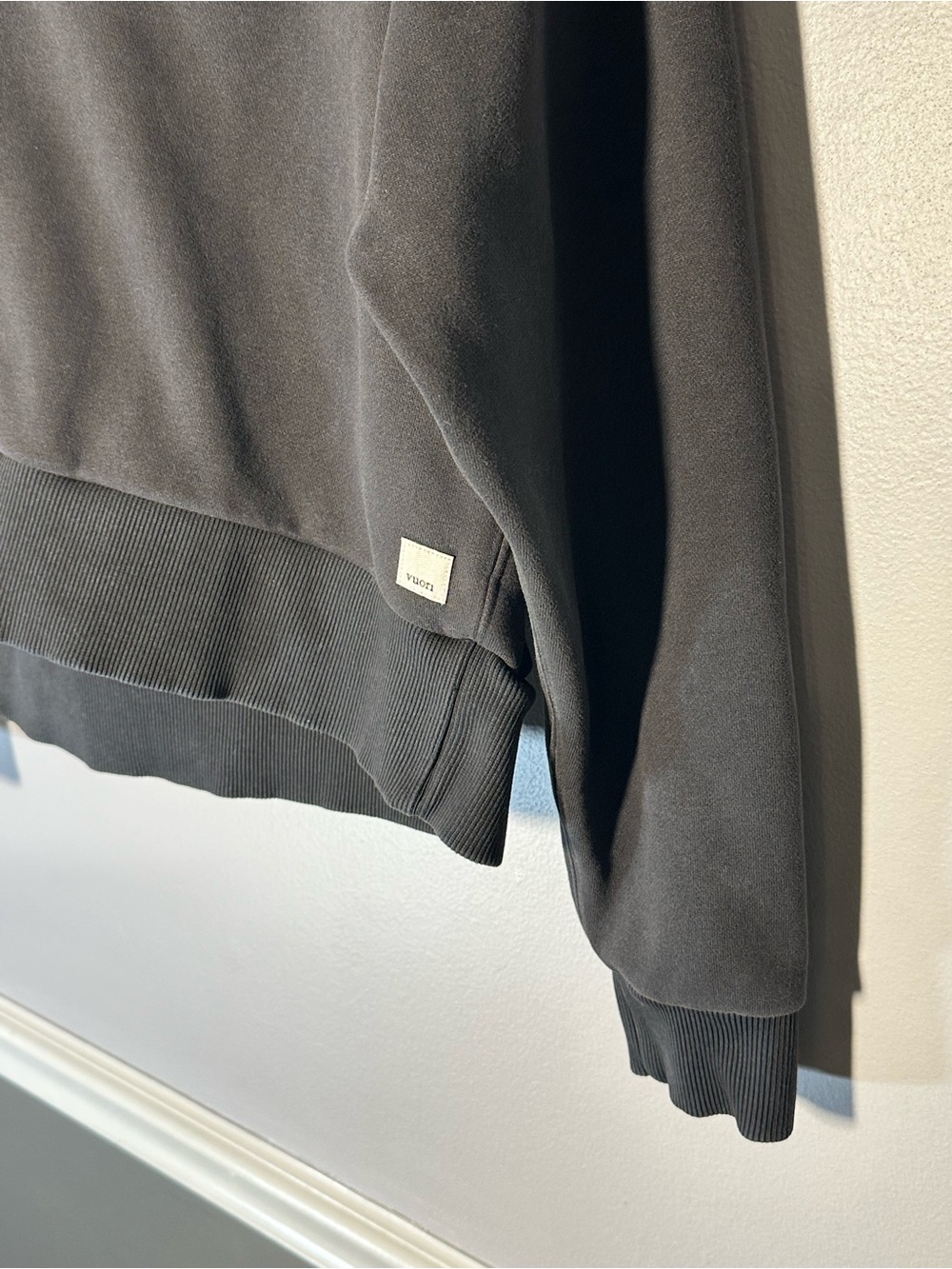 Vuori Restore Half-Zip Hoodie in Washed Black Medium - Picture 3 of 13